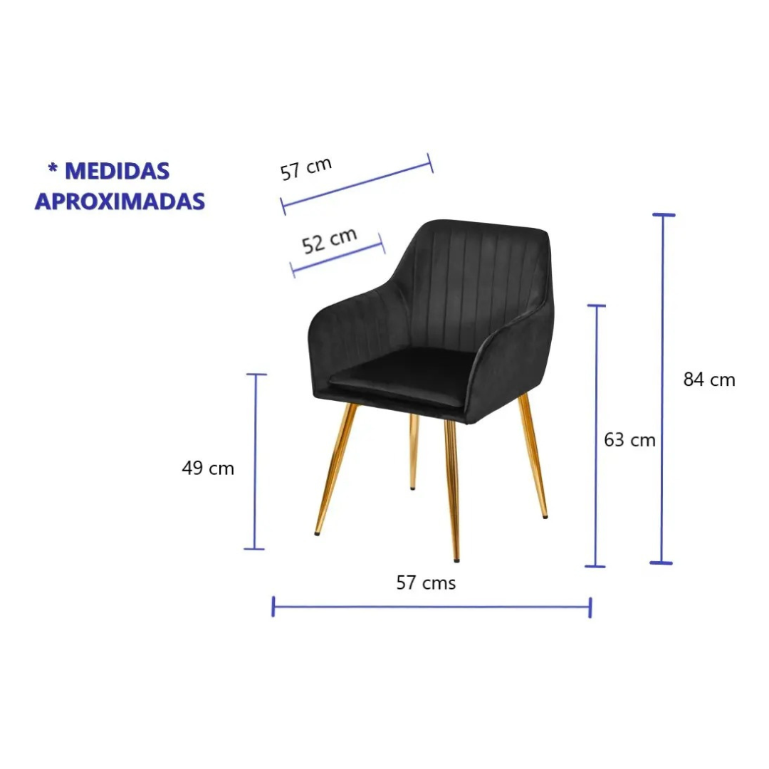 Sillas Comedor Terciopelo Moderno Set 2 Sillas - Image 4